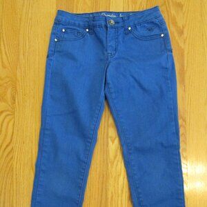 JUSTICE PREMIUM GIRL'S SIZE 8 1/2 JEANS ROYAL BLUE SUPER SKINNY STRETCH DENIM